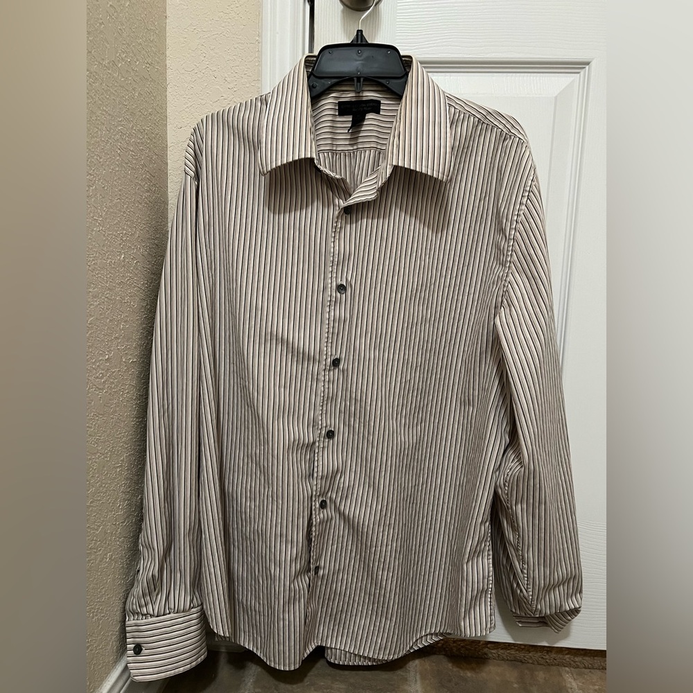 Express Men’s Stripped Long Sleeve Button Up